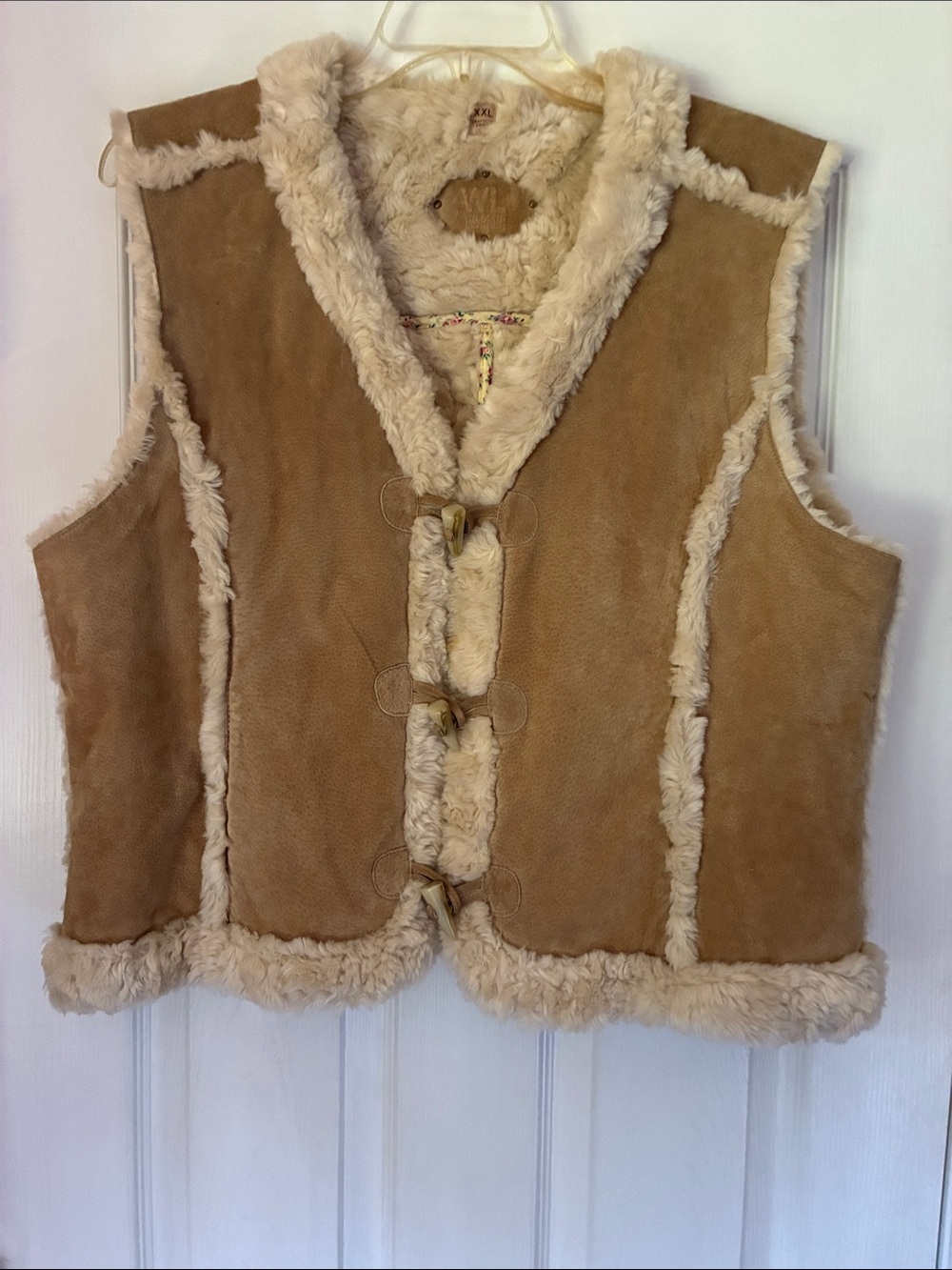 Women’s Wilson Leather Suede Vest with Faux Shearling Trim & Lining 2X